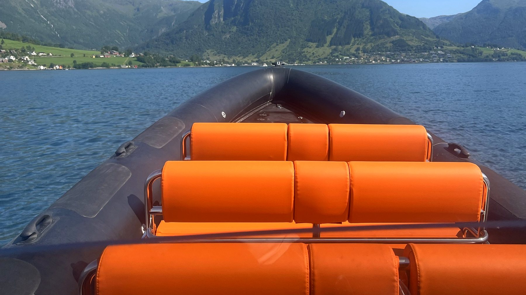 RIB full of guests on the fjord